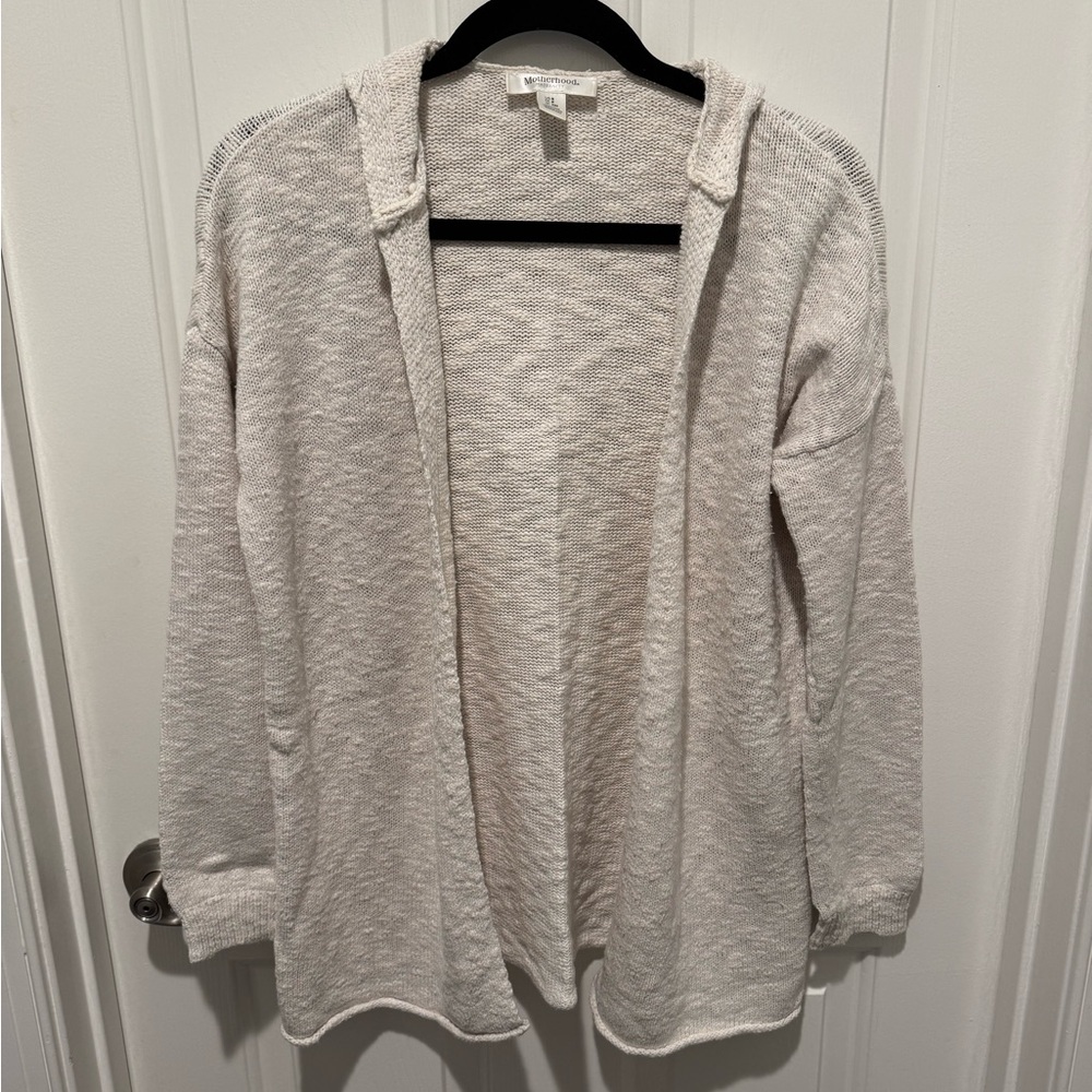 Motherhood Maternity Cream Hooded Cardigan Size S